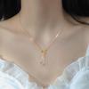 Titanium Steel Bow Tassel Luxury Necklace