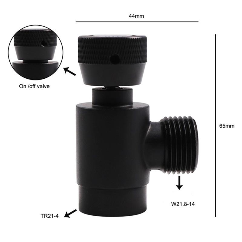 Adattatore Cilindro CO2 A20F-Nero Regolatore Fusto Birra Fai-da-te TR21.4 A W21.8, Accessori Serbatoio CO2 Per Produttore Soda Mach