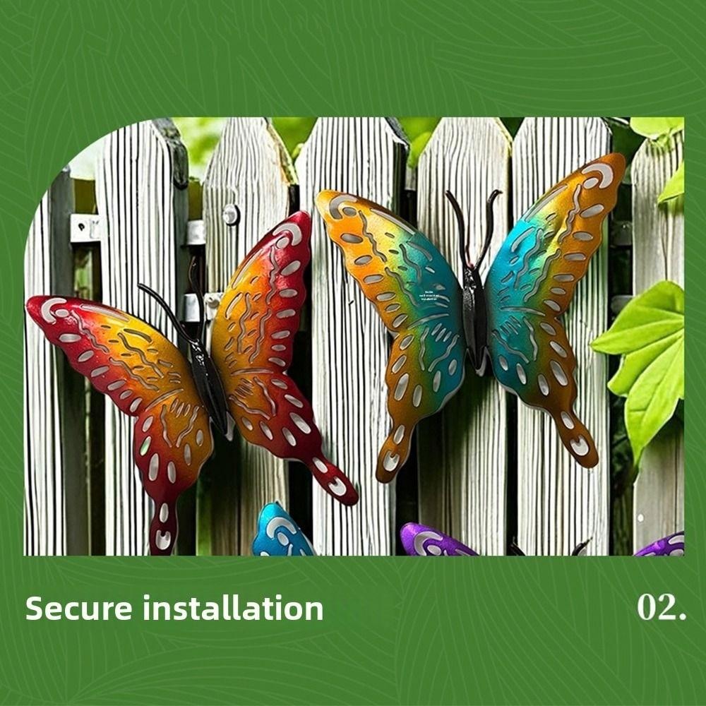 4Pcs Iron Butterfly Wall Art Hanging Cute Animal Statues Living Room