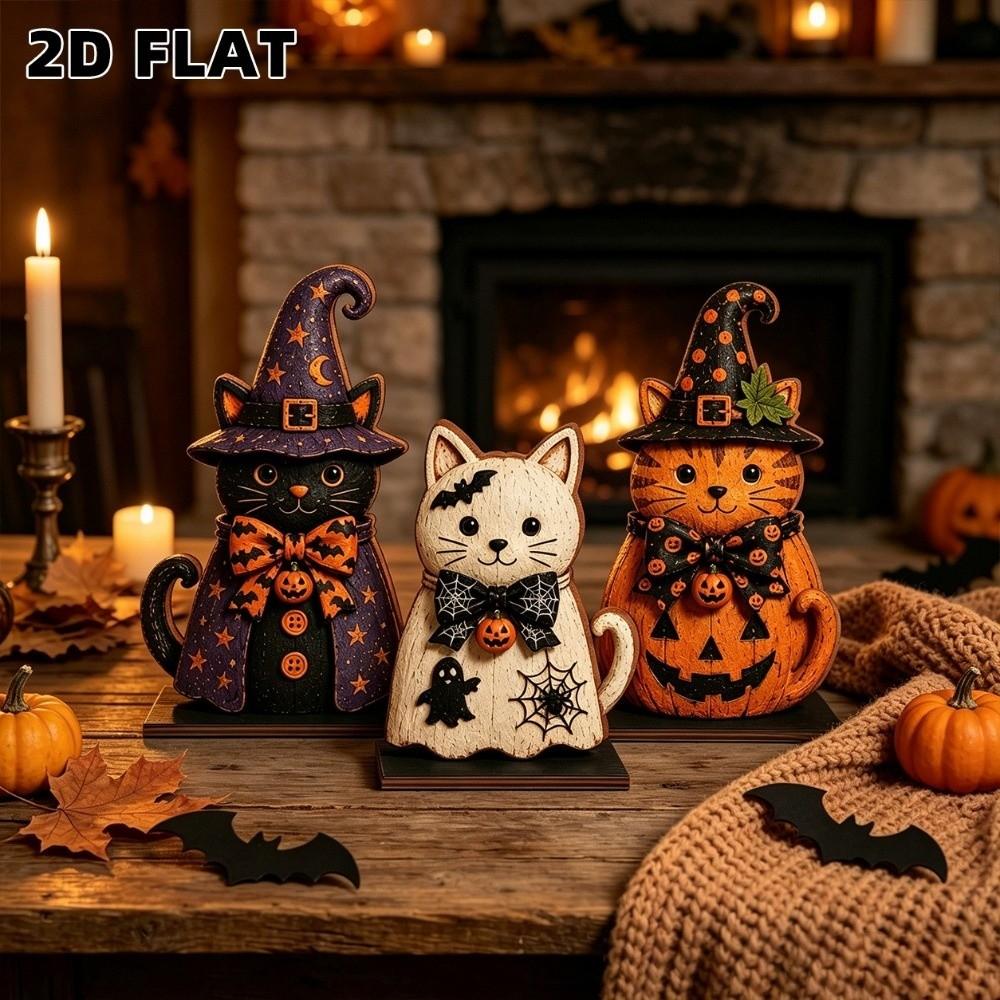 3pcs Ghost Halloween Figurine Pumpkin Tabletop Decoration Halloween Parties