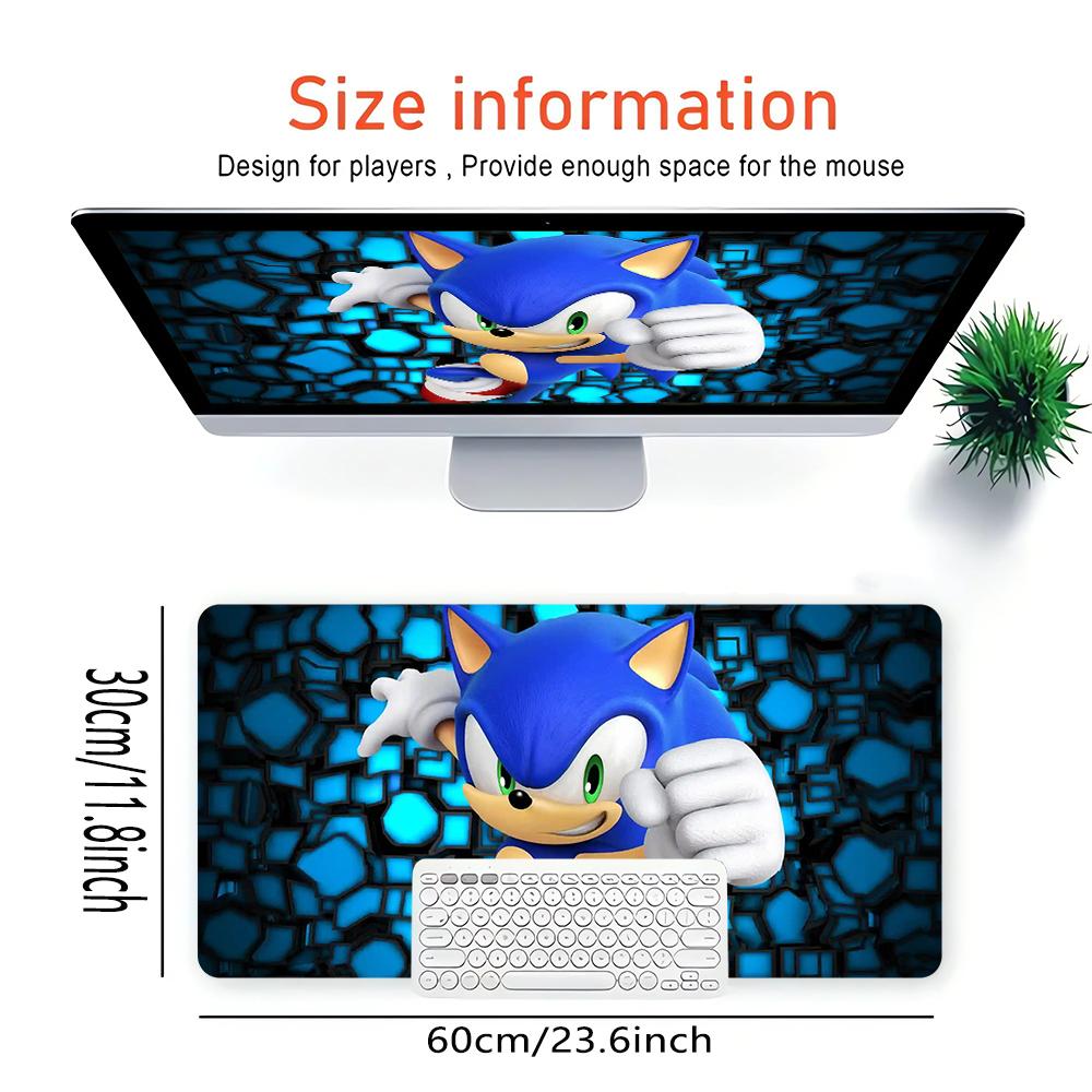 Sonic Hedgehog Adventure Large Gaming Mouse Pad Nonslip Rubber Base Waterproof Desk Mat For Office Pc Laptop