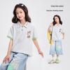 Yuan Yuan Prinzessin Mädchen Sommer Besticktes Polo-T-Shirt