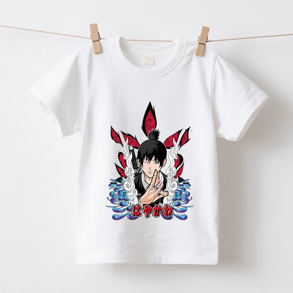 Chainsaw Man Aki Anime Print Boys Girls Cotton T Shirts Short Sleeve Summer Casual Kids Tee Top