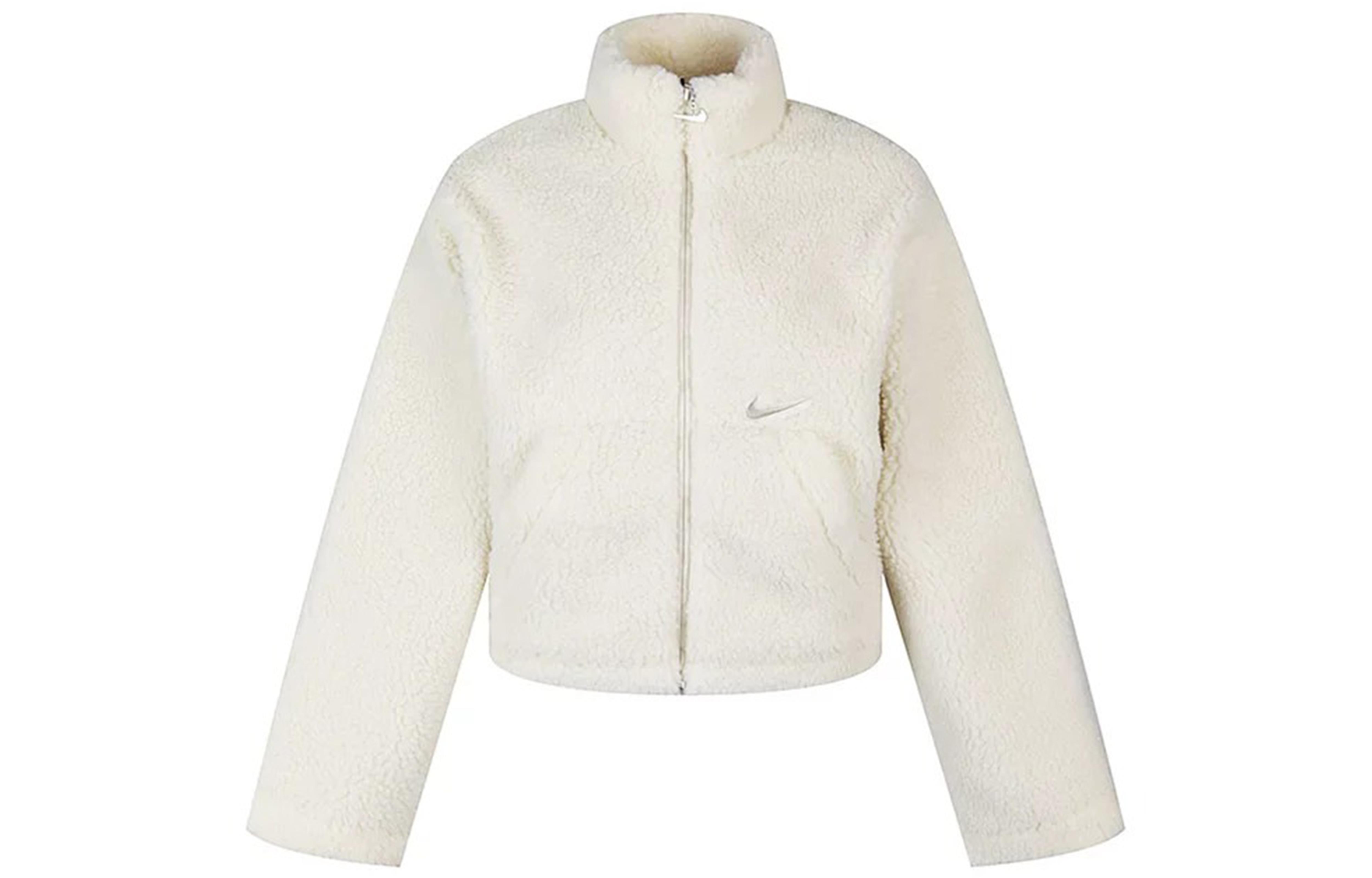 Nike Velvet Jackets Women s White Stand Collar Moderate CU6640-238 XL
