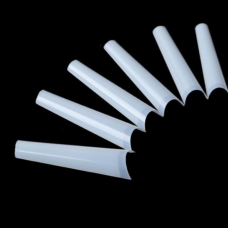 500Pcs Transparent Stiletto Fake Nail Tips Acrylic Ballerina Nail Tips Long Shape Half Cover Coffin Professional False Art Nail
