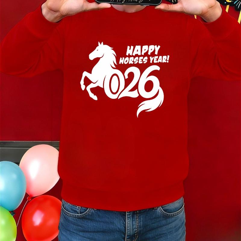 

2026 Fleece-Lined Crew Neck Sweatshirt, Windproof & Soft S