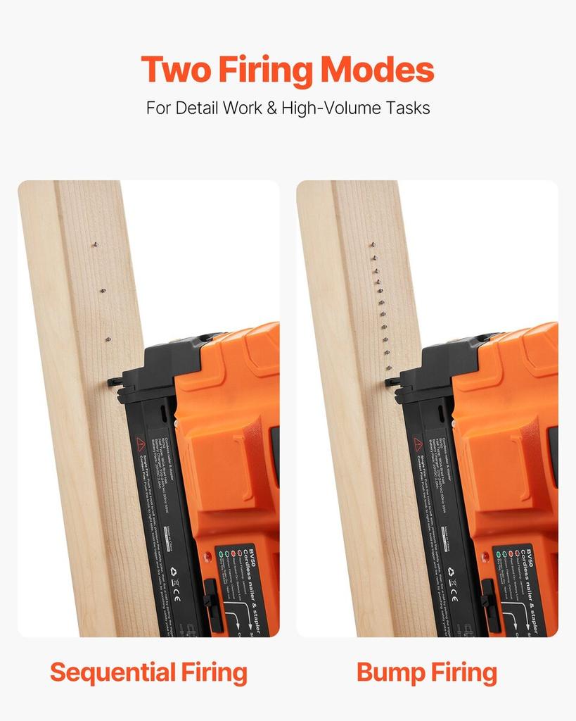 Cordless Brad Nailer, 18 Gauge, 20V Battery Powered Nail Gun, with 500 pcs Nails, 2.0 Ah Li-ion Battery and Charger, Adjustable Nailing Depth, for