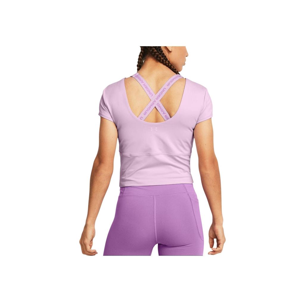 Under Armour Letter Print Slim Fit Round Neck Pullover Quick Dry Breathable Moisture Wicking Short Sleeve T-Shirt Women T-Shirt 1379156-543