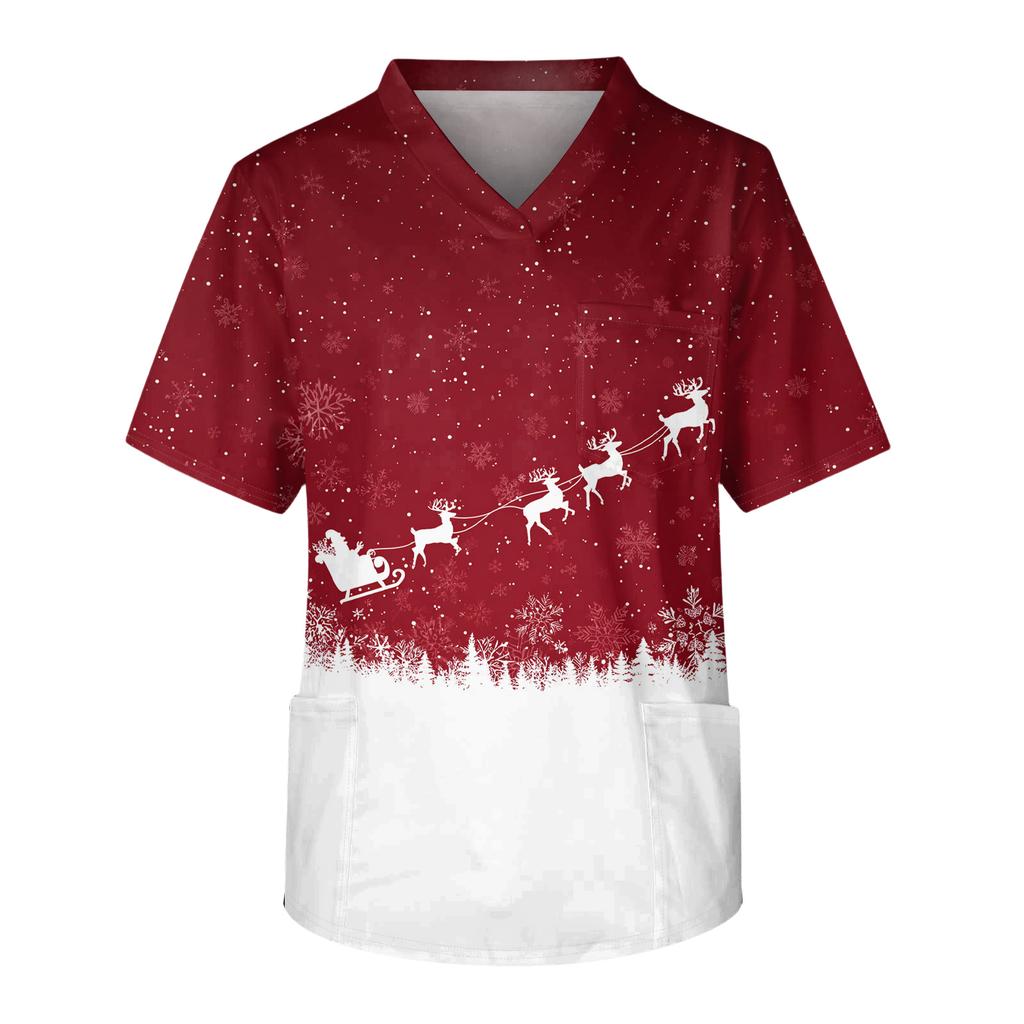 Herren Casual Kurzarm V-Ausschnitt Bedrucktes Fronttaschen-Top