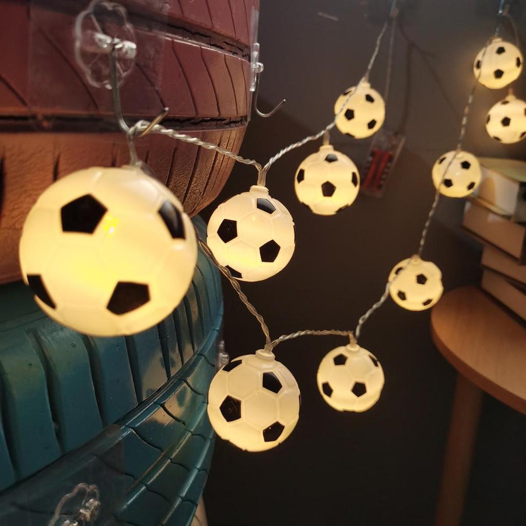 Colorful LED String Lights for Football & Basketball Theme - Perfect for Bar, Shop, or Event Décor