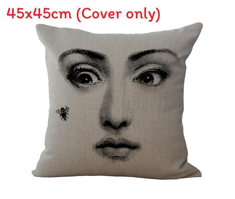 Leinen Vintage Piero Fornasetti Gesicht Kissenbezug Mit Elegantem Design Und Langlebigem Material