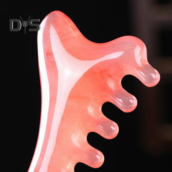 4-in-1 Scalp Massager Comb Wide Tooth Combs Resin Gua Sha Tool for Head Facial Therapy Acupressure & Meridian Stimulation