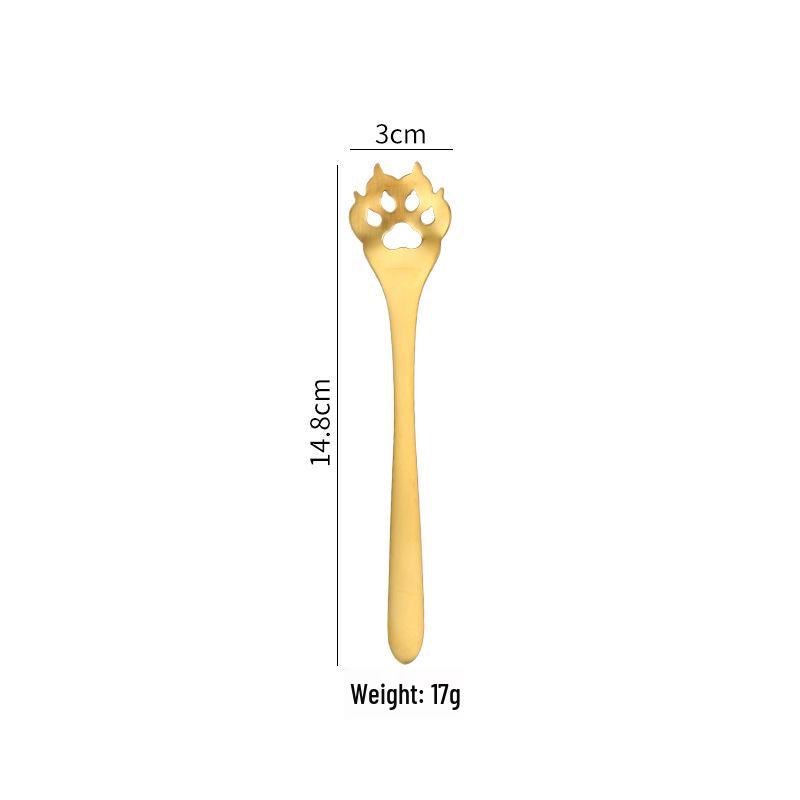 304 Stainless Steel Cat & Dog Paw Coffee Stirring Spoon - Creative Cartoon Gift Spoon
