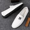 Fashion 2024 Genuine Leather Men Shoes Luxury Brand Formal Casual Mens Loafers Moccasins Soft Breathable Slip On Boat Shoes High Quality