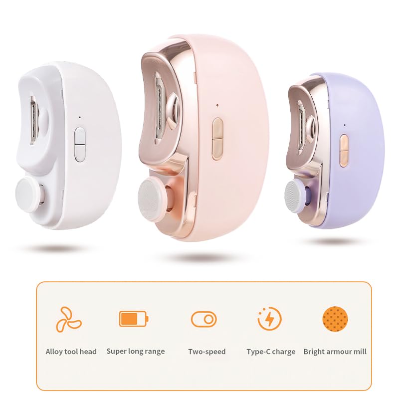 AOIREMON New Electric Nail Clipper and Filer with 2 Easy To Includes Waste Prevents Nail Suitable for and Includes White [2025 2-in-1 Dual-Use Speeds]
