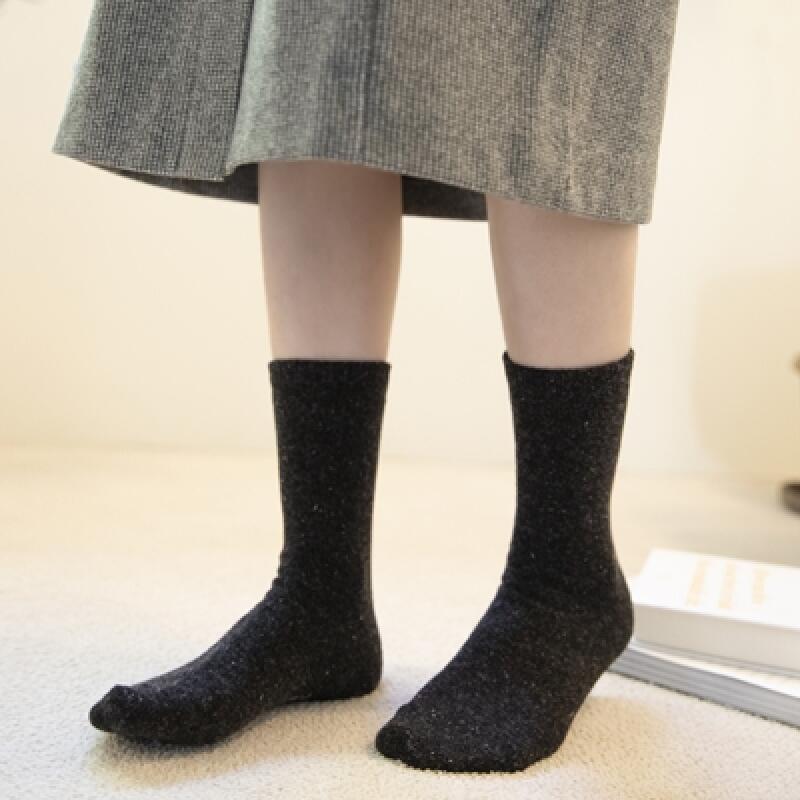 Lambswool Bokashi Socks - Charcoal