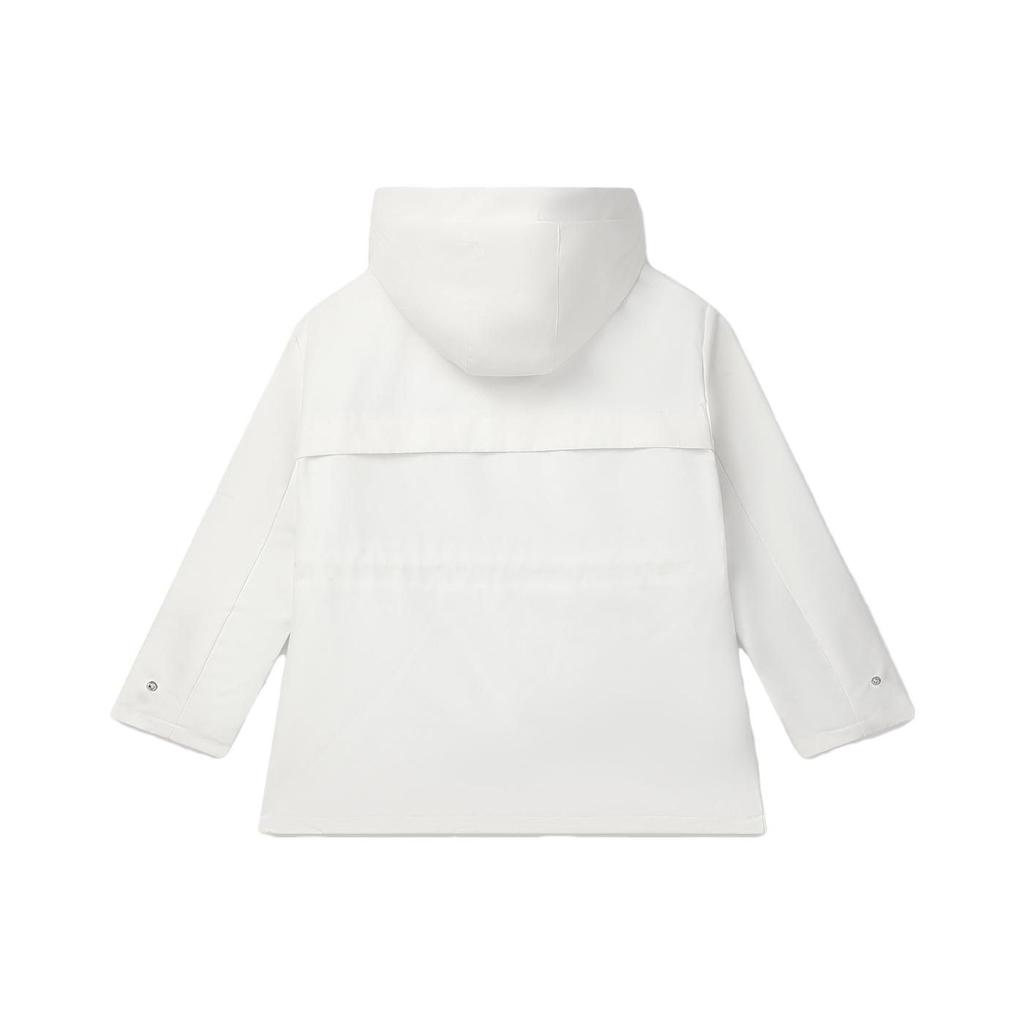 Fila X The Met Collaboration Series HR Monet Impression Solid Color Hooded Woven Jacket Women Jacket Ceramic-White F11W348702F-IV