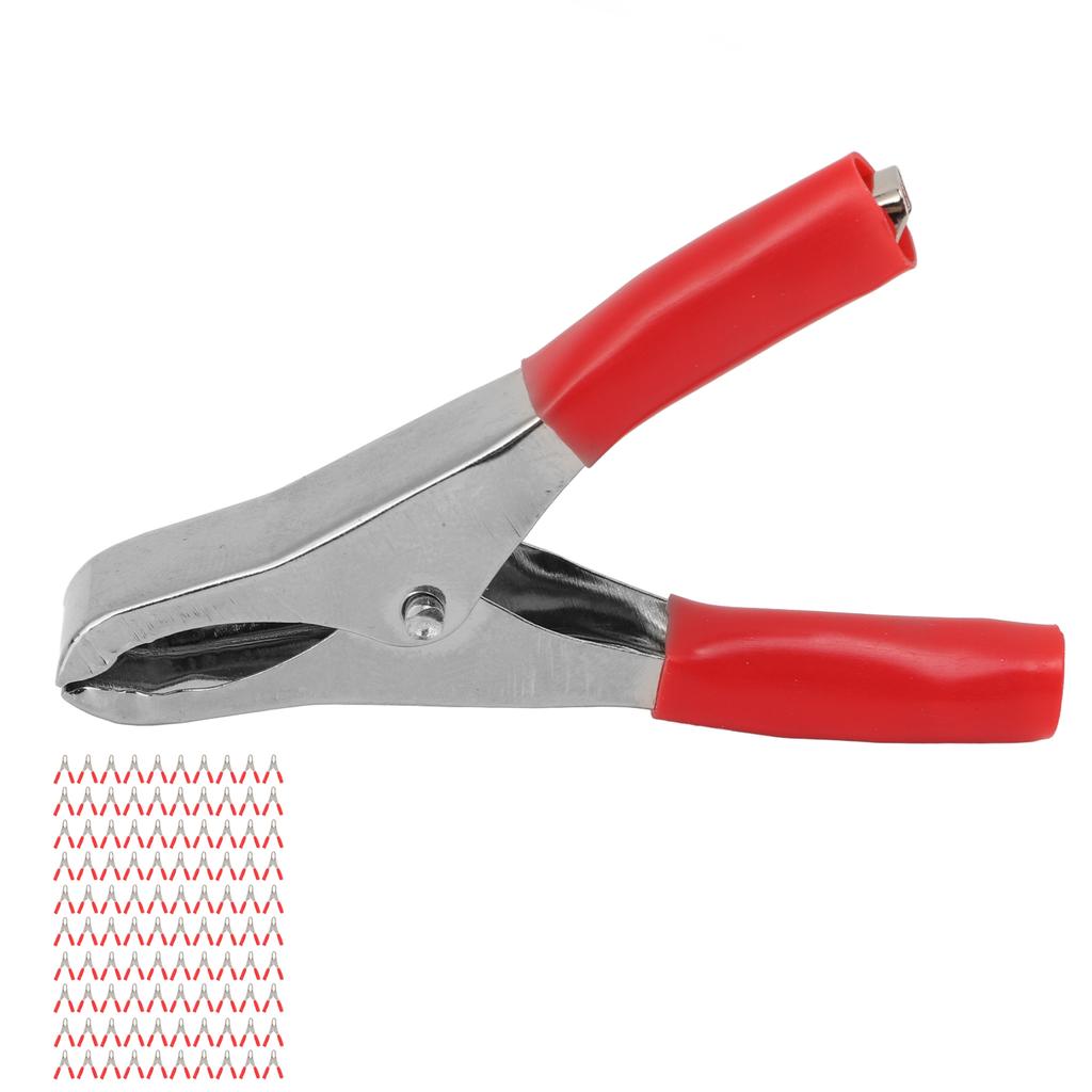 100PCS Insulated Clip 20A High Accuracy Process Elasticity with PVC Insulating Sheath for Experimental Test WireRed