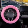 Capa de Volante de Pelúcia Imitação de Pelo de Coelho Elástica Inverno Quente Antiderrapante Capa de Manopla Unissex