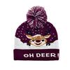Hot Sale Jacquard Christmas Hat Hairball Ruffled New Year's Gift Winter Warm Cover Knitted Hat