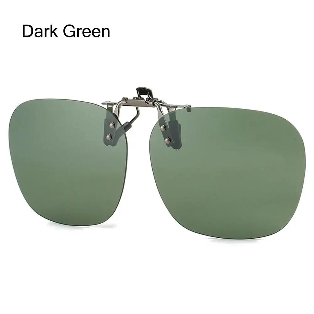 Clip-On Sunglasses Convenient Flip-Up Metal Clip Sun Glasses For Women Men Glasses Rimless Polygonal Shades