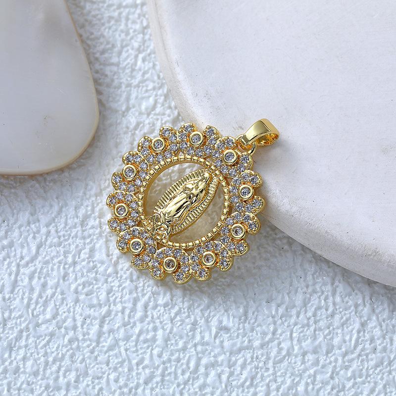 

Ожерелье с подвеской в виде Девы Марии из медного микронабора с цветным цирконием, женское ожерелье, подвеска в стиле кулона