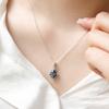 Bydaisy London Blue Topaz Rhombus Pendant Gemstone Silver Necklace Bn0483
