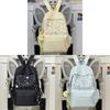 Nylon Girl Backpack With Star Print And Moon Pendant For Casual Travel
