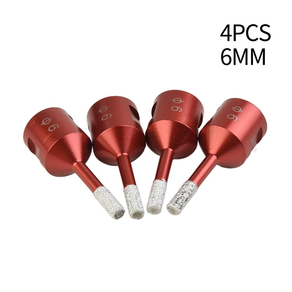 4pcs 6mm For M14 Dry Diamond Drill Bits For Porcelain Granite Tile Glass Ceramic
