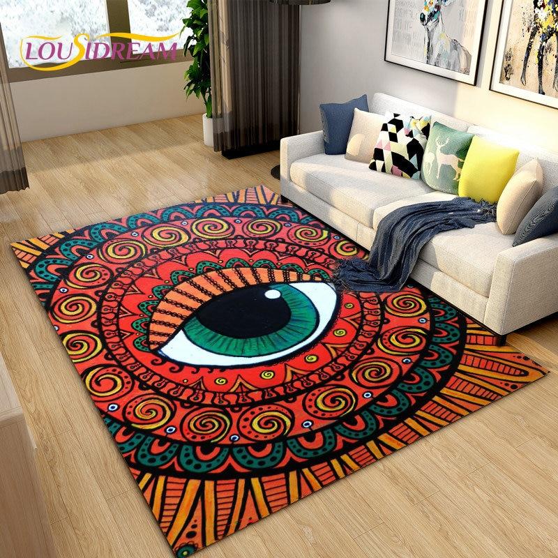 Teppich mit Baum des Lebens, böser Blick, Hamsa-Palme, Mandala-Teppich, Teppich für Wohnzimmer-Dekoration, Kinder spielen, Krabbeln, rutschfeste Bodenmatte