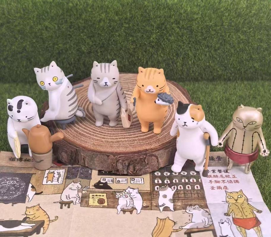 Cat Traditional Chinese Medicine Acupuncture Martial Arts Hall Blind Box Healing Emotional Mini Action Figure Birthday Gifts