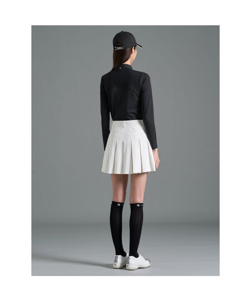 BEANPOLE GOLF [B_Under] Women'S Texture Mix Collar Long Sleeve T-Shirt Black