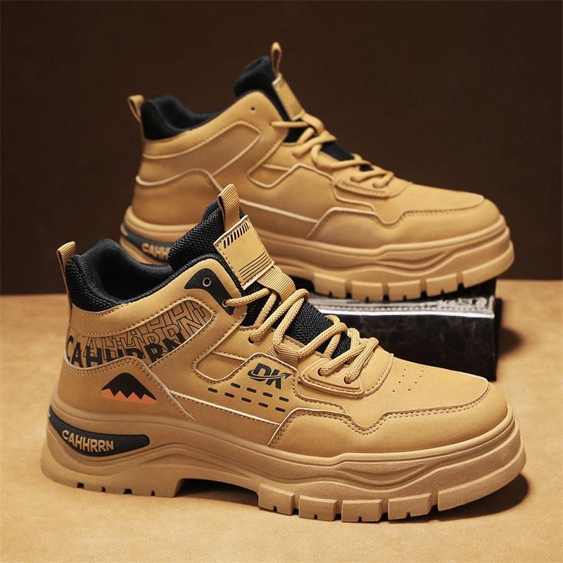 New Men's Classic Four Seasons Fashion High Top Thick Sole Skateboarding Shoes Comfortable Soft Sole Basketball Sneakers