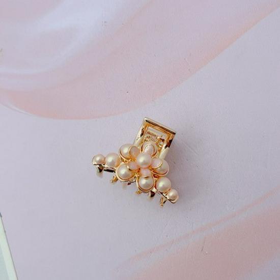14k Gold-Plated Versatile Pearl Crystal Claw Clip for Qipao, Chinese, Japanese, Korean, and Elegant Styles K9 розовый