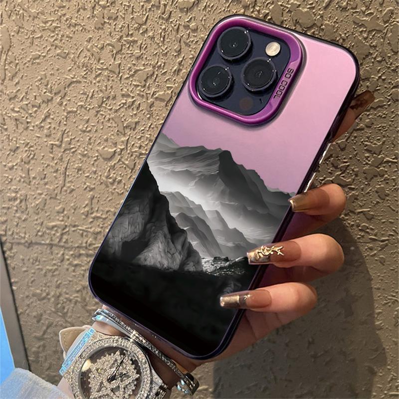 Pouzdro na telefon Pro iPhone 16E Pouzdra Pro iPhone 16 14 13 11 12 Pro Max 7 8 16 Plus XR XS X SE2 Barevný kryt s potiskem horského výhledu