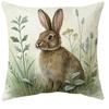 Wildlife-Printed Decorative Pillowcases: Fox, Bear, Deer, and Rabbit Designs Sofa cushion cover home room decoration