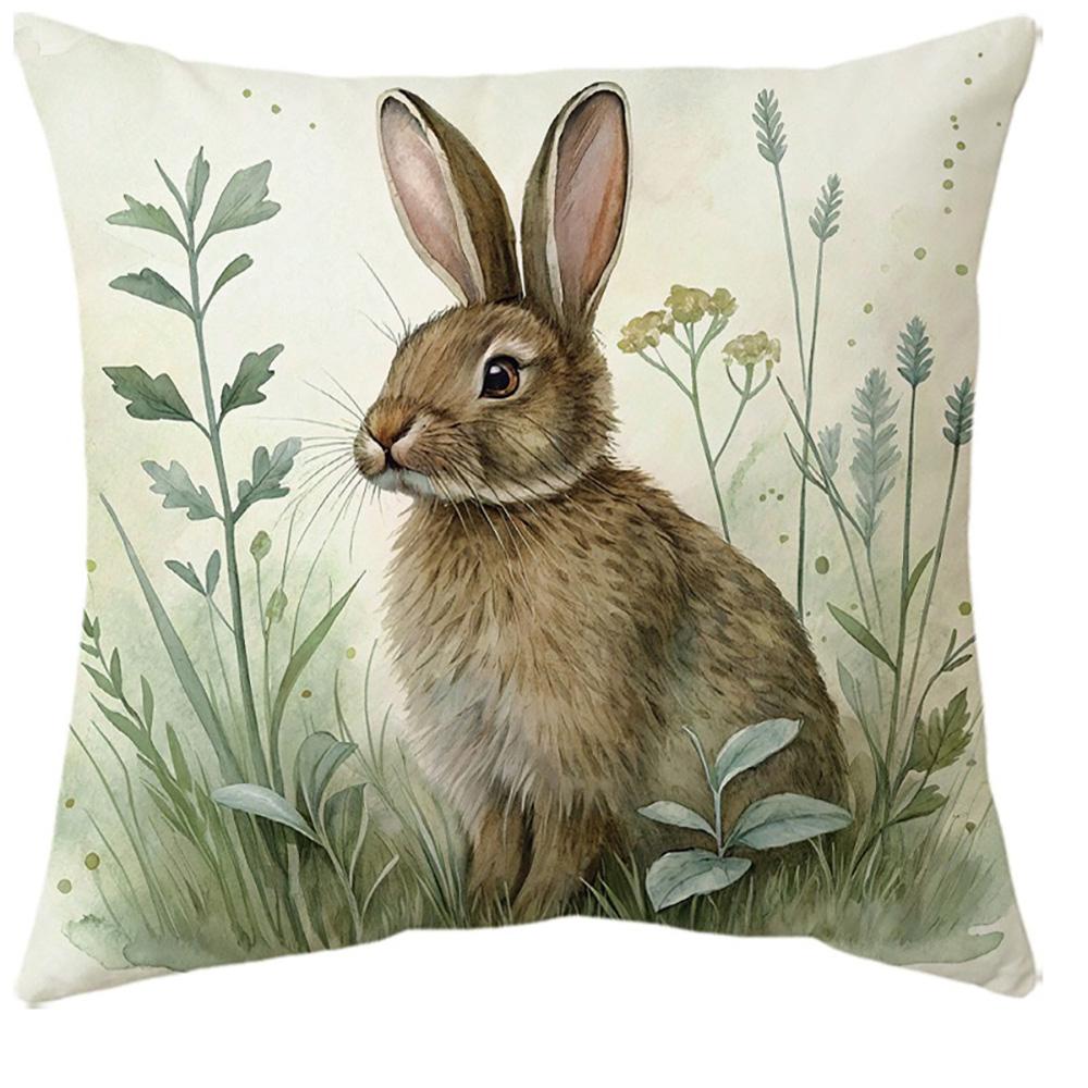 Wildlife-Printed Decorative Pillowcases: Fox, Bear, Deer, and Rabbit Designs Sofa cushion cover home room decoration