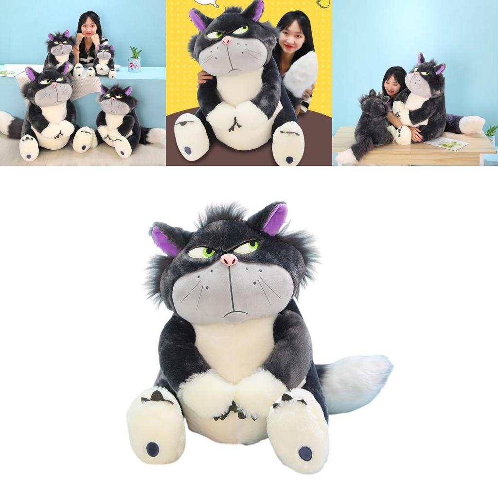 Cute Grey Short Plush Lucife Cat Doll Stuffed Animal Toy For Teenagers 30/45/60/80cm