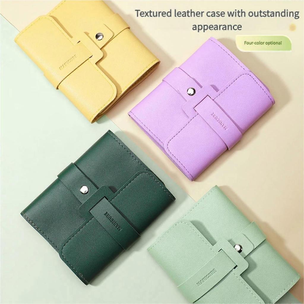 Portable Nail Clipper Set (12/16pcs), Folding Leather Manicure Kit with Clippers, Toenail Grooming & Personal Hygiene Care
