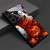 Halloween Boo Pumpkin Black Glass Phone Case For For Samsung Galaxy S26 S25 S26Ultra S25 Edge S24 FE S23 S22 S21 20 Plus Cover