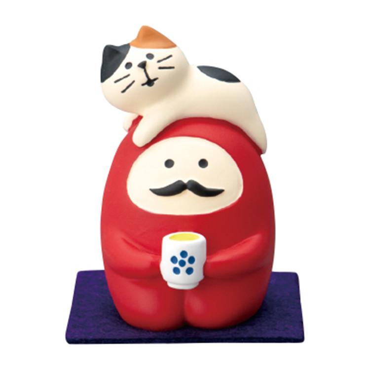 Japanese Zakka Spring Festival Cat Resin Ornament – Cute Miniature for Home Décor or Photography