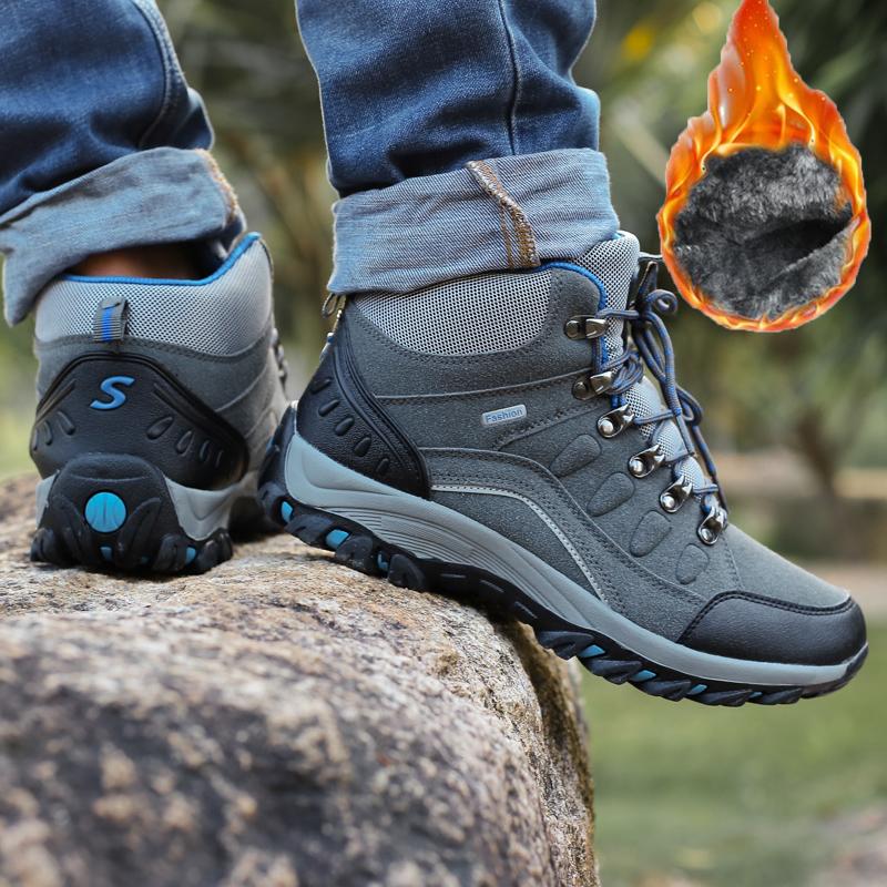 35-46 Paar Mode Plus Samt Warme High Top Baumwollschuhe Schneestiefel Plus Baumwolle Outdoor Wanderschuhe Wanderschuhe