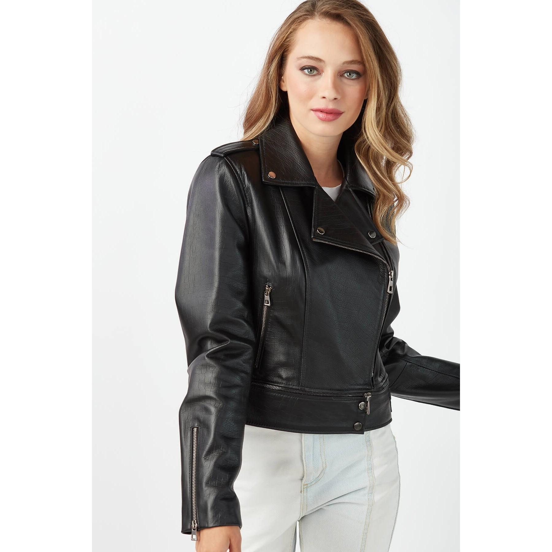 

Alice Натуральная Кожа Спортивная Женская Куртка Черный