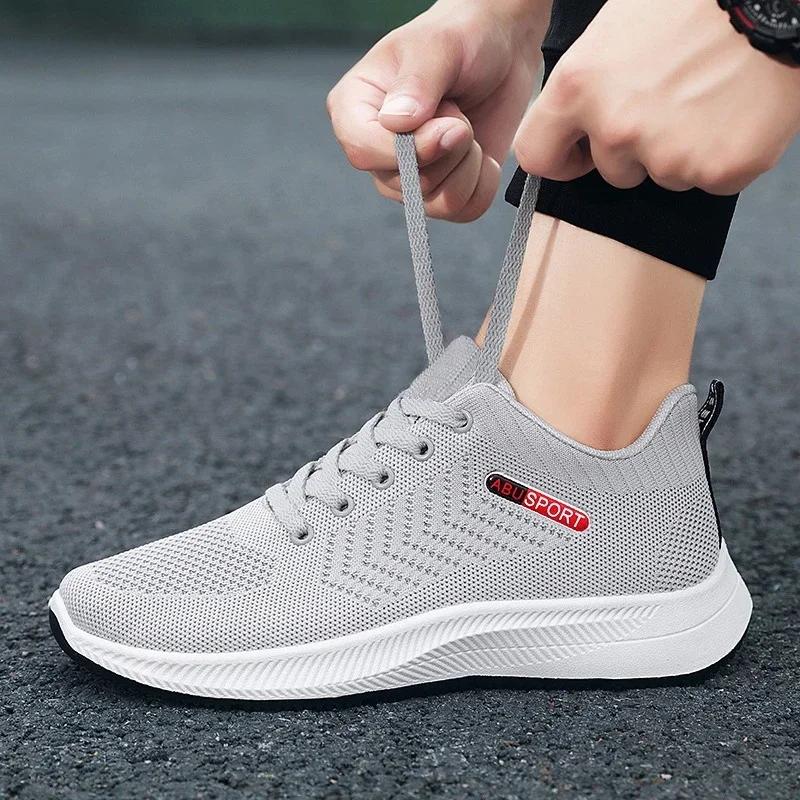 2026 Summer New Sneakers Shoes for Men Lightweight Breathable Running Walking Male Footwear Soft Sole Lace-up Running Shoes