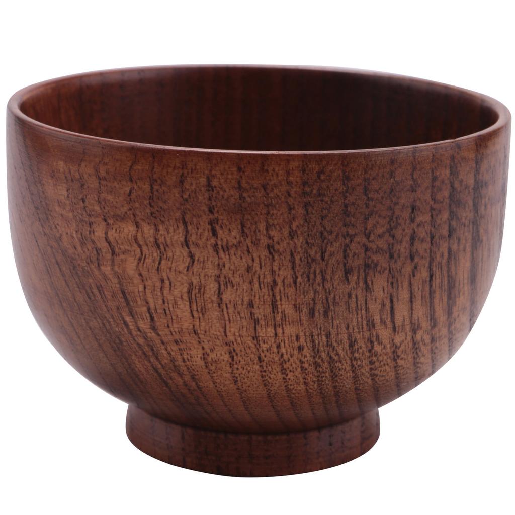 ABBY-Wooden Bowls Wooden Soup Bowl Healthy Food Container Vintage Dinner Tableware Kitchen Accessories