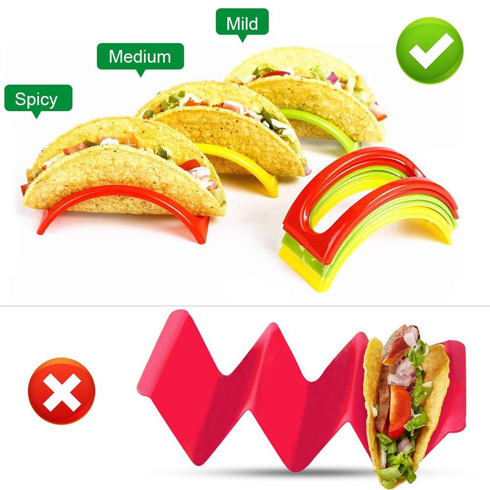 10pcs Durable PP Plastic Material - 10pcs Colorful Taco Holders - Suitable for Soft or Hard Shell Tacos - Home and Restaurant