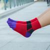 Cotton Sweat-Absorbing Men's Mid-Calf Toe Socks - High-Waist, Five-Finger Design