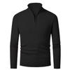Men S Solid Stand Collar Half Zip Knit Sweater