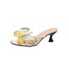 Open-toed slippers female sexy butterfly high heels 2025 summer new fairy style with skirt wear sandals middle heel