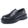 Thick-soled Derby Shoes Increase Men's Sense of High-end Casual Leather Shoes British Commuting Breathable Formal Big Head